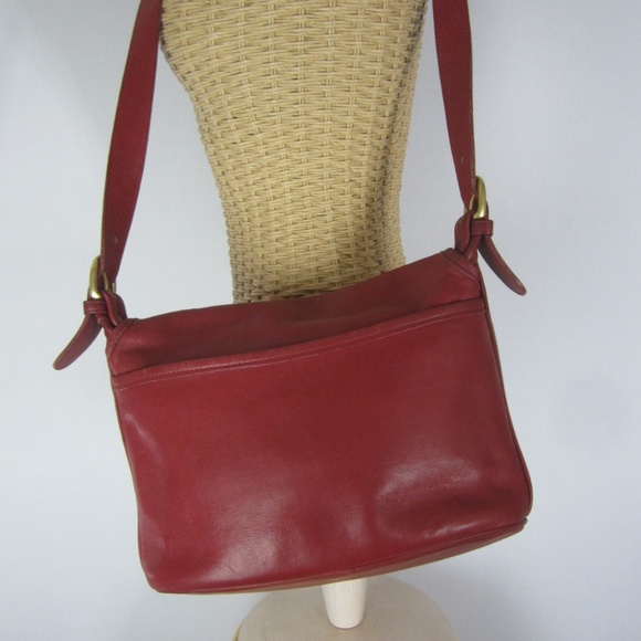 Vintage Coach Red Leather Messenger Bag 4150 USA - Picture 5 of 8